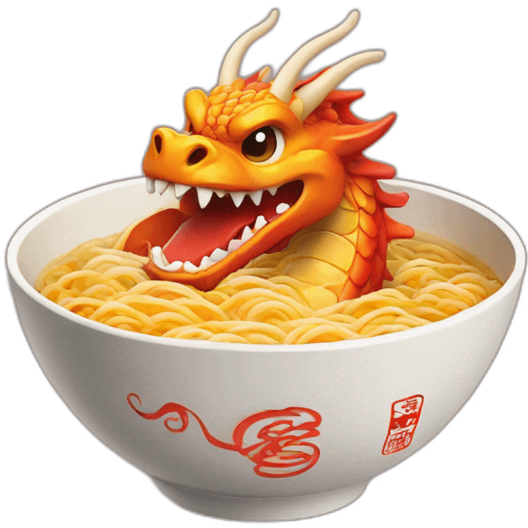 Dragon in ramen bowl emoji