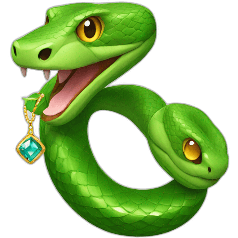 snake with jewelry emoji