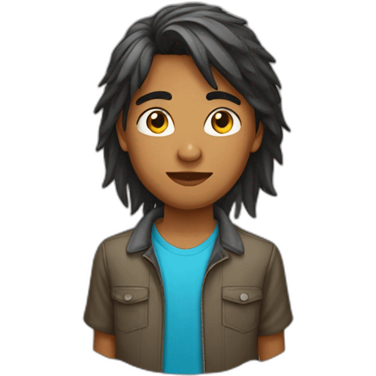 indian american teenager boy with mullet emoji