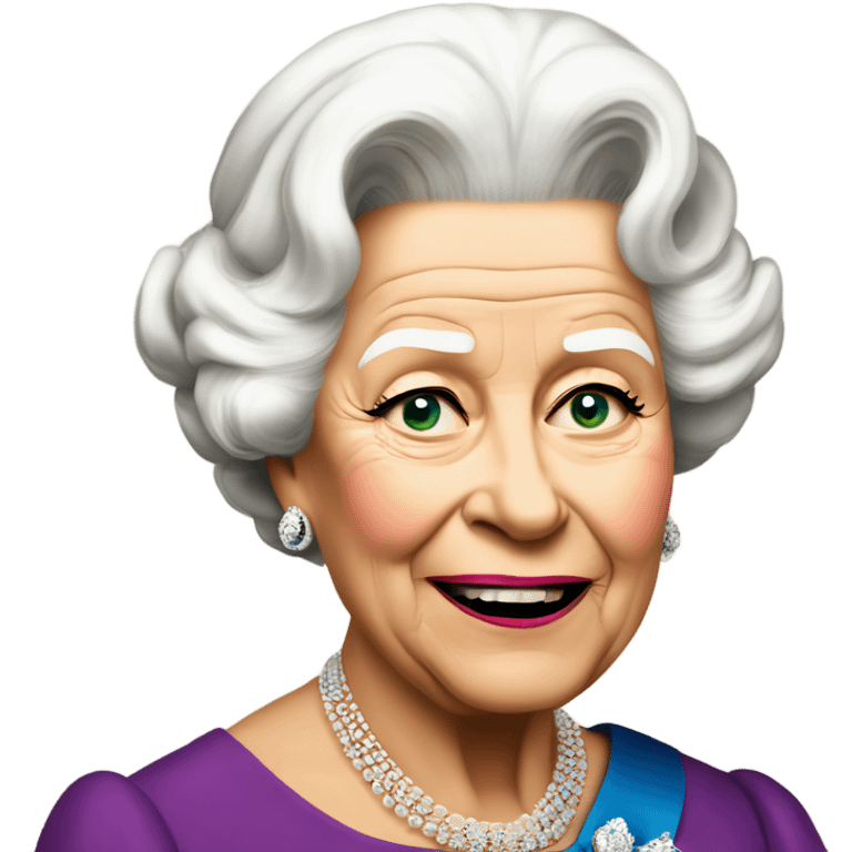 the queen of england smirking deviously emoji