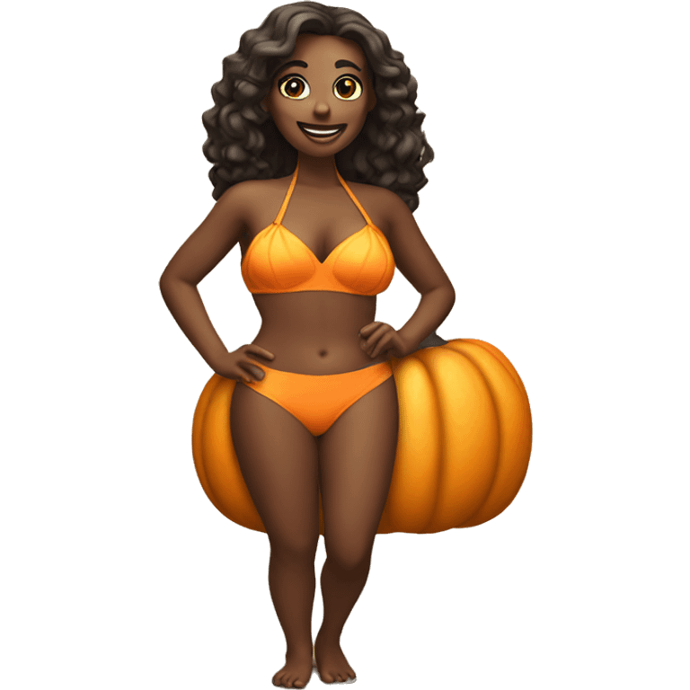 a pumpkin with bikini emoji