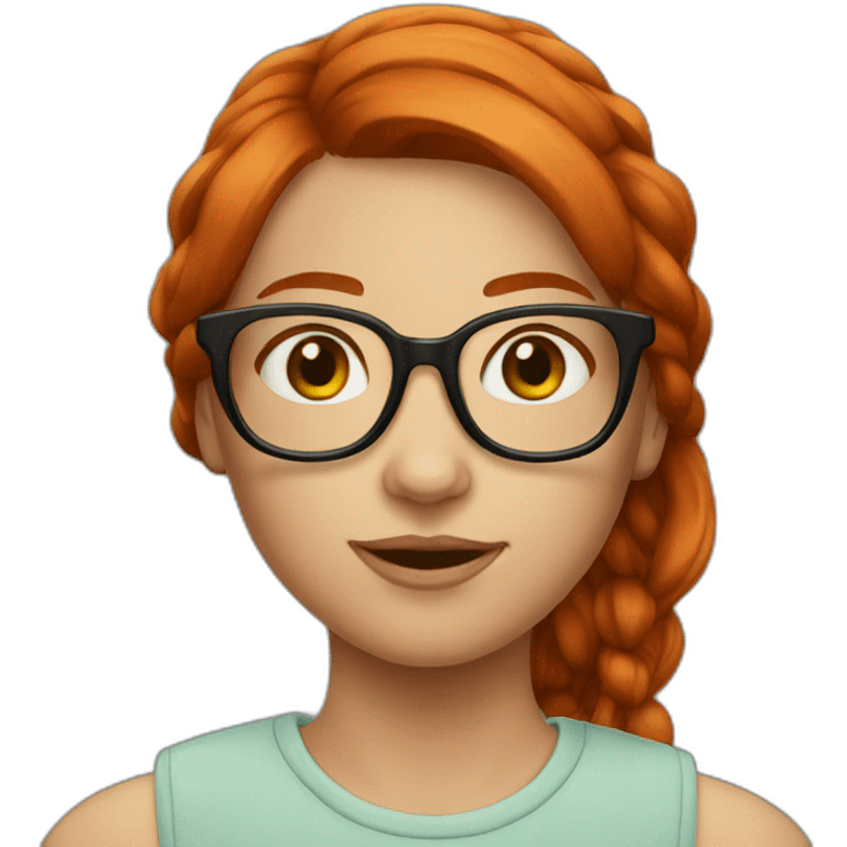 redhead glasses girl emoji