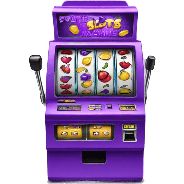 purple fonted slots machine emoji