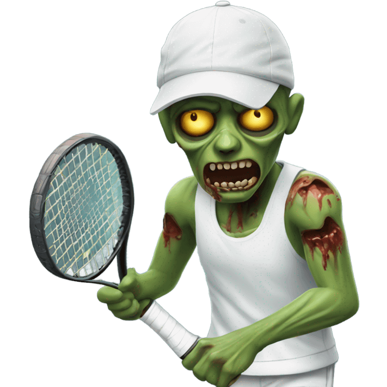 Tennis playing zombie emoji