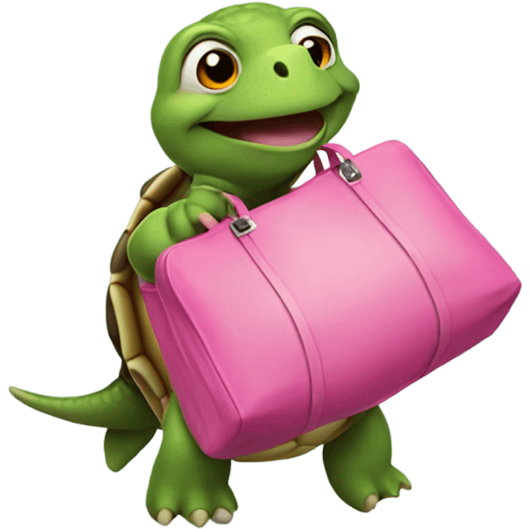 Turtle with a pink bag emoji