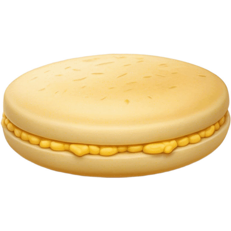 Cinematic Realistic image of a simple, single Colombian arepa, rendered with soft, golden cornmeal textures and delicate, crispy edges, set on a neutral background with gentle, natural lighting that highlights its traditional, comforting simplicity. emoji