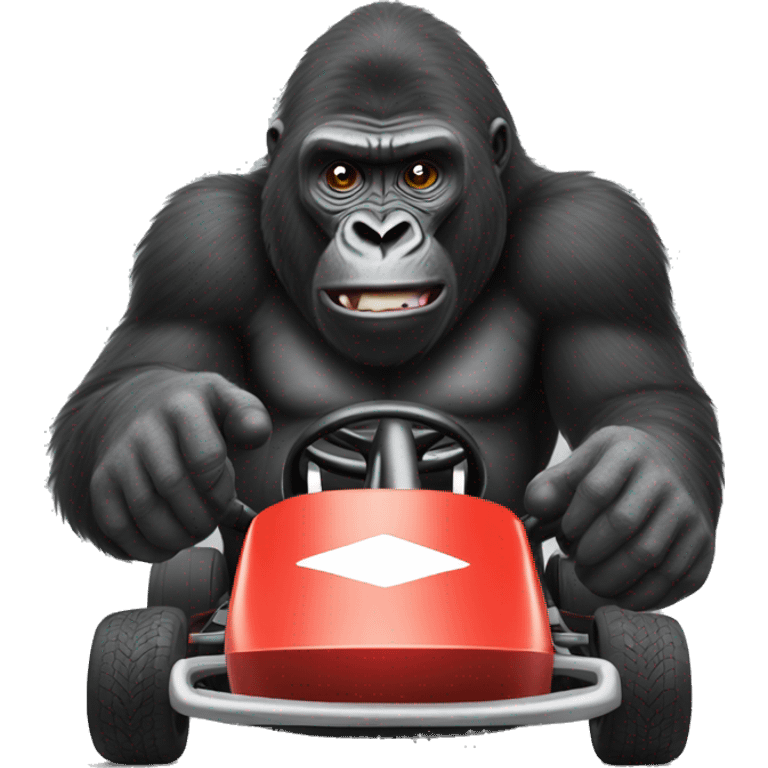 Gorilla in go kart emoji