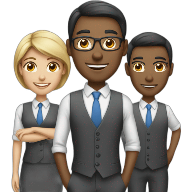 business team of 3 person emoji