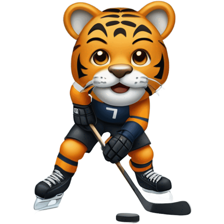 Tiger playing hockey  emoji