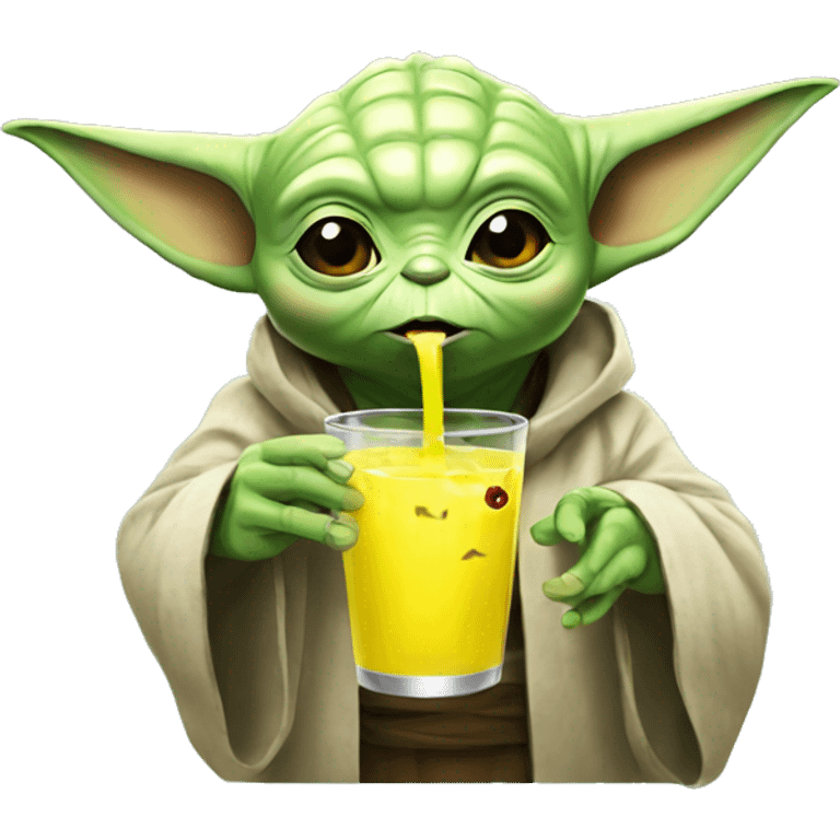 Yoda drinking pikachu juice emoji