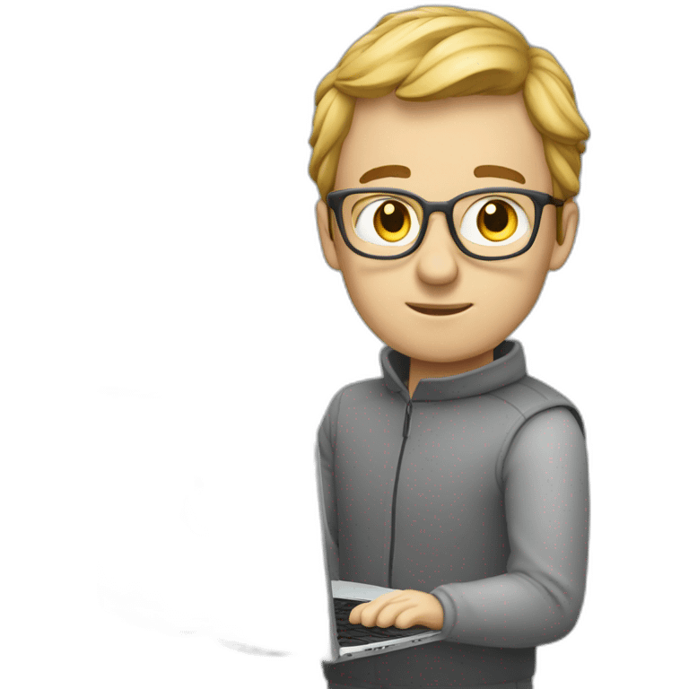 Richard from silicon valley series coding with laptop emoji