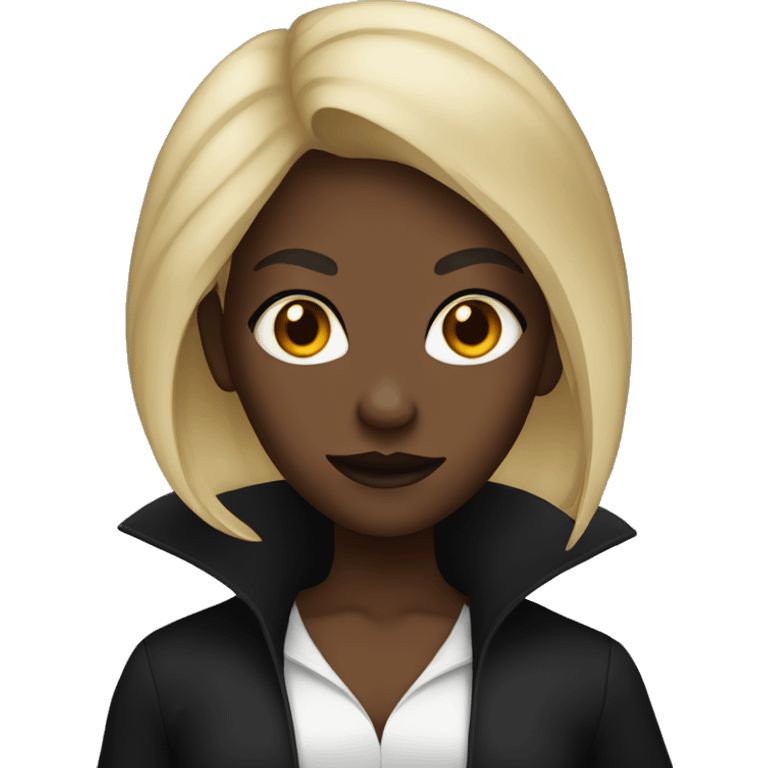 Black girl Vampire with blonde hair emoji