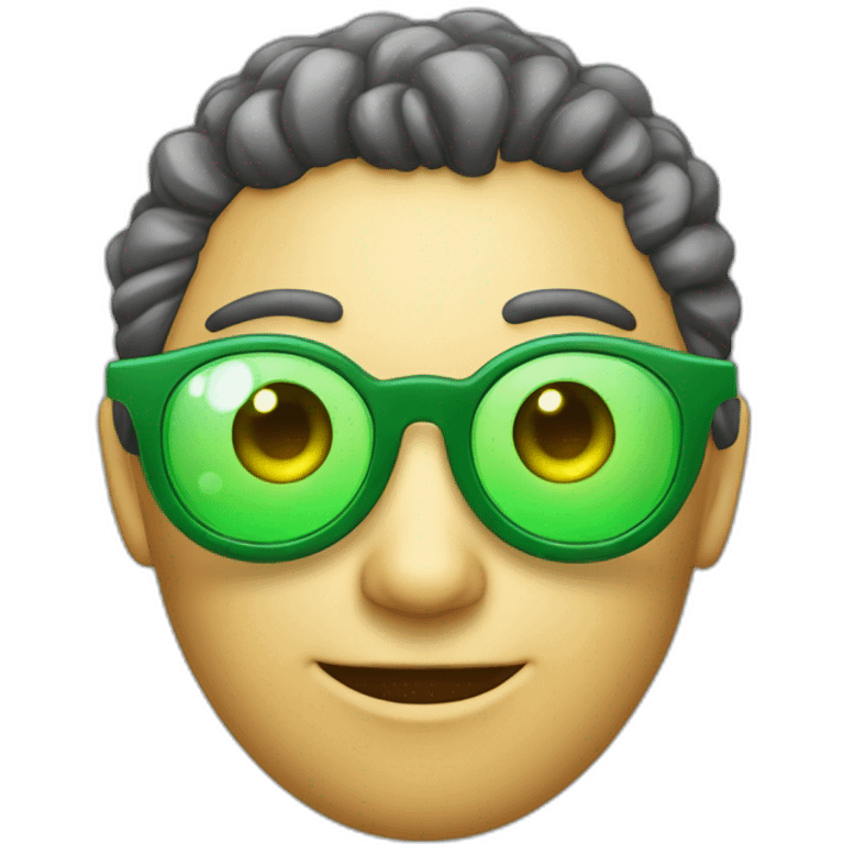 Alienígena verde usando um óculos de sol com lentes escuras  emoji