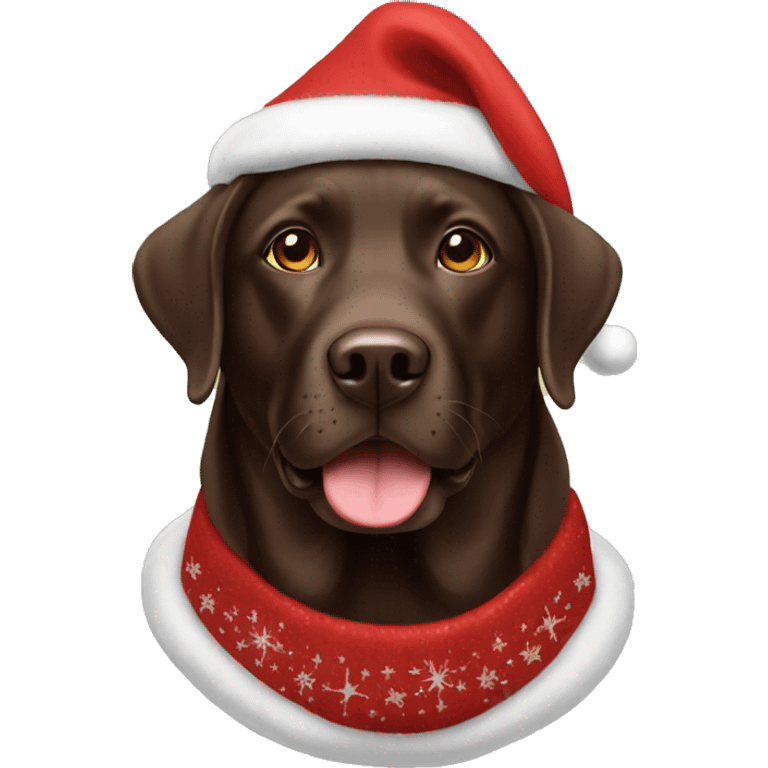 Chocolate lab Christmas  emoji