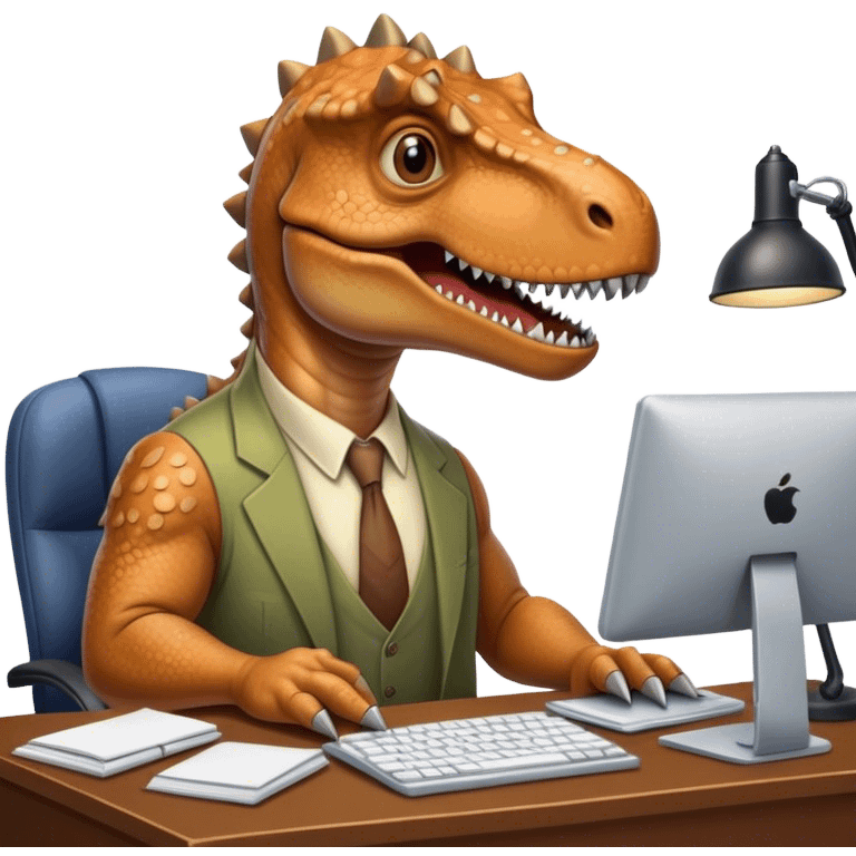 old dinosaurs working in an office emoji