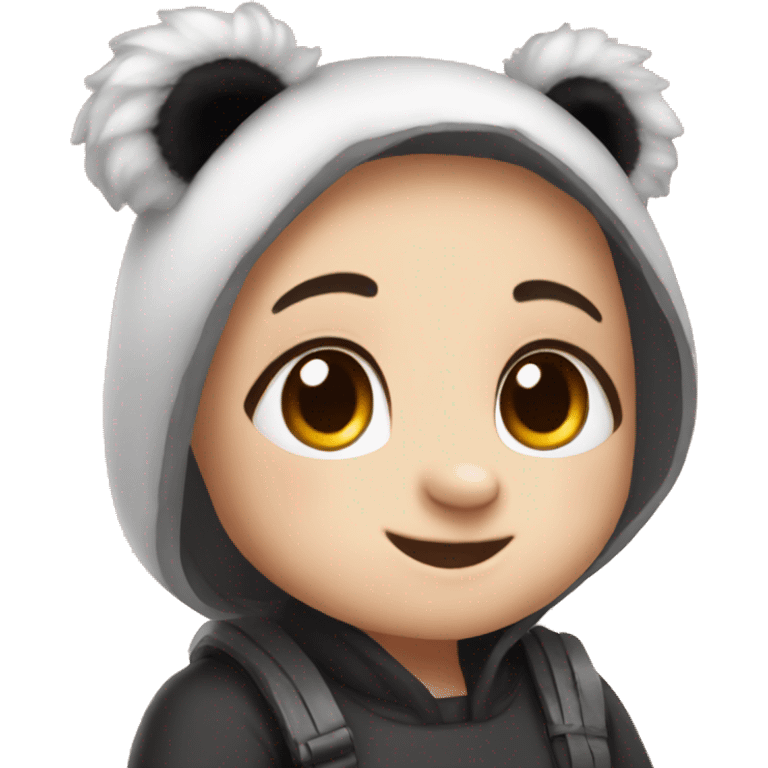 Make a panda and add this emoji to it🎀 emoji