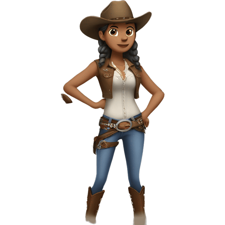 Cowgirl with guns emoji