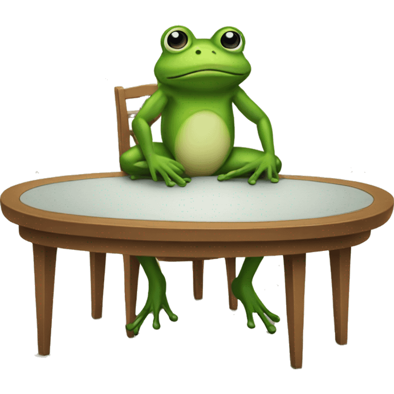 Frog sitting at table emoji