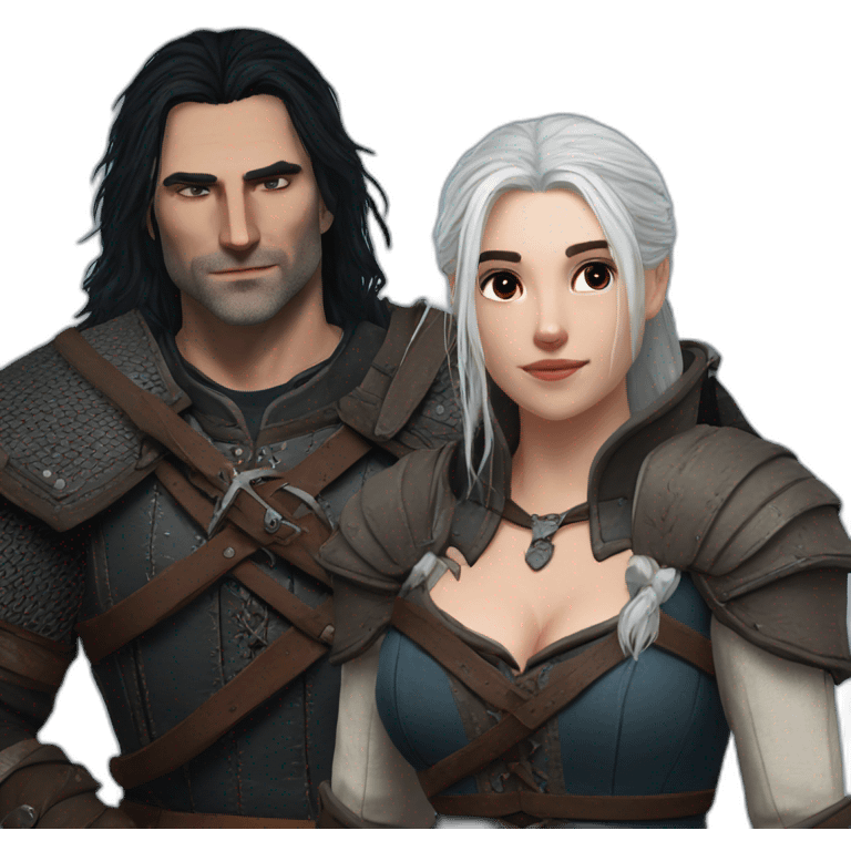 The witcher with Enifee romantic  emoji