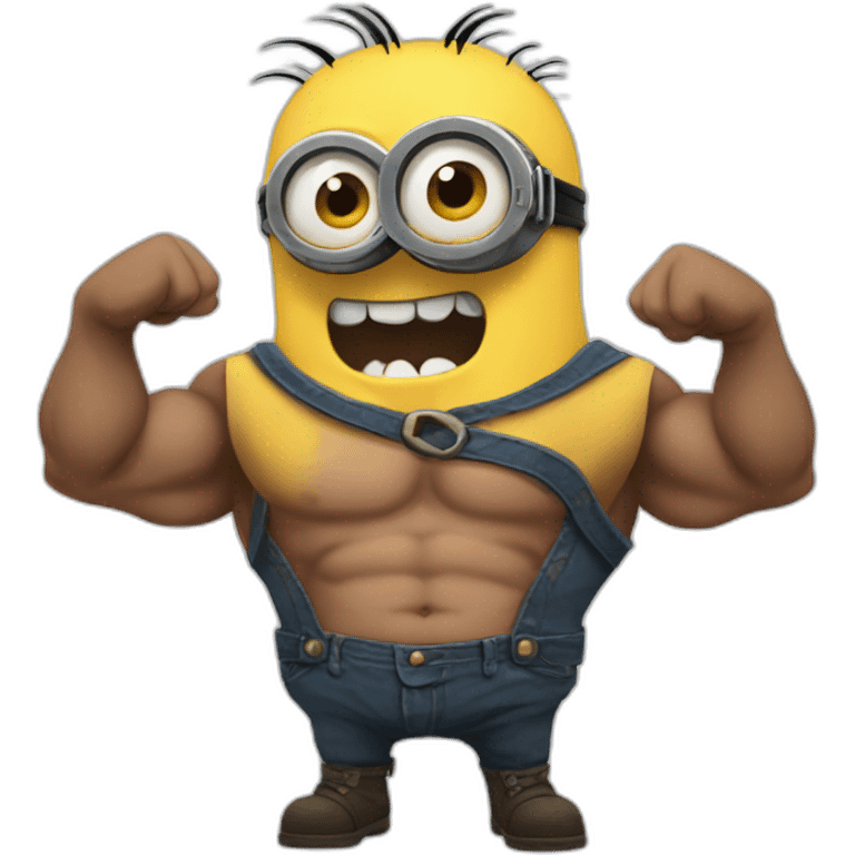 cursed minion with big muscles emoji