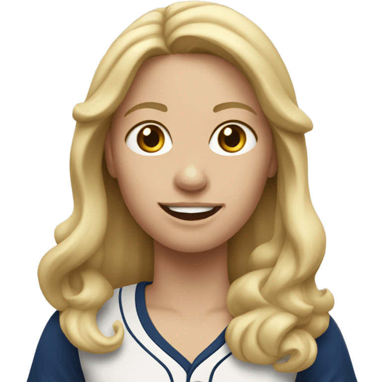 Baseball mom with long blonde hair emoji