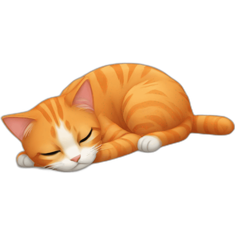 an orange cat lying on floor emoji