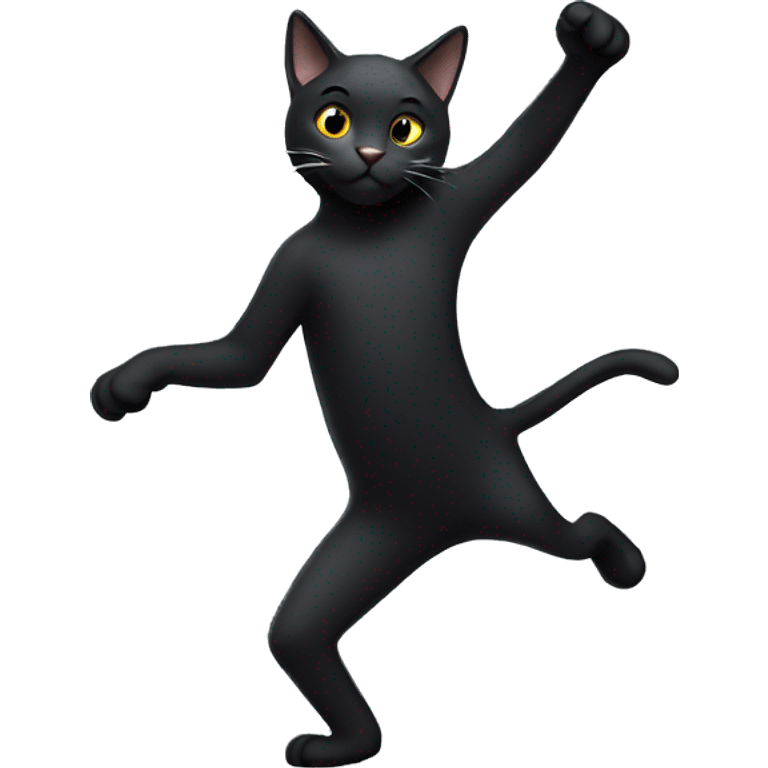 Black cat dancing  emoji