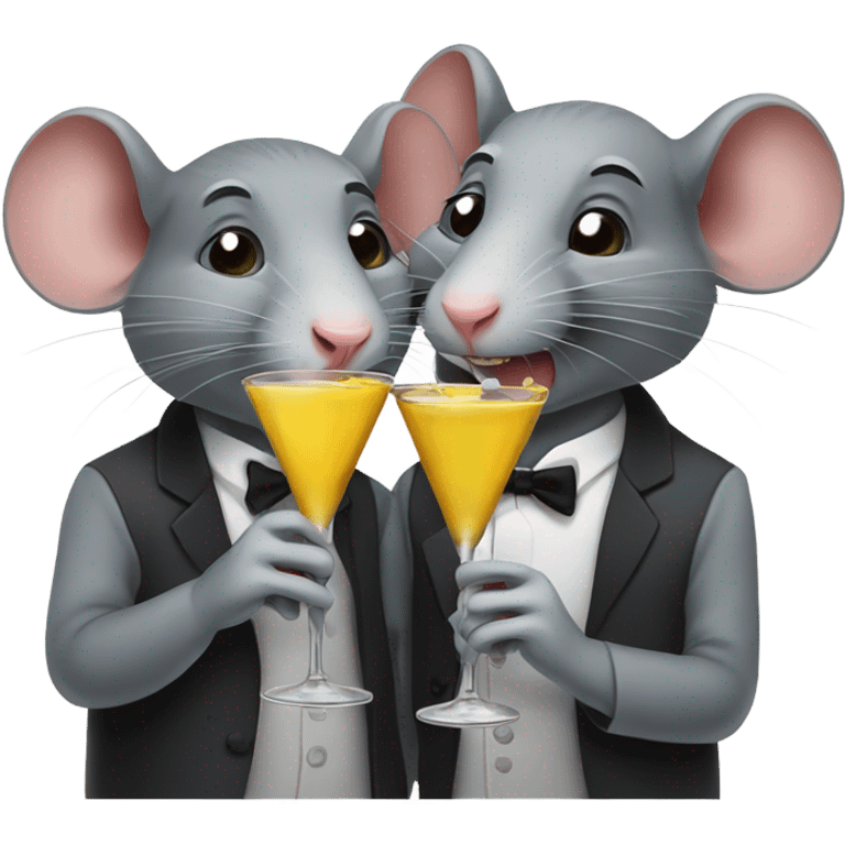 two rats with martinis  emoji