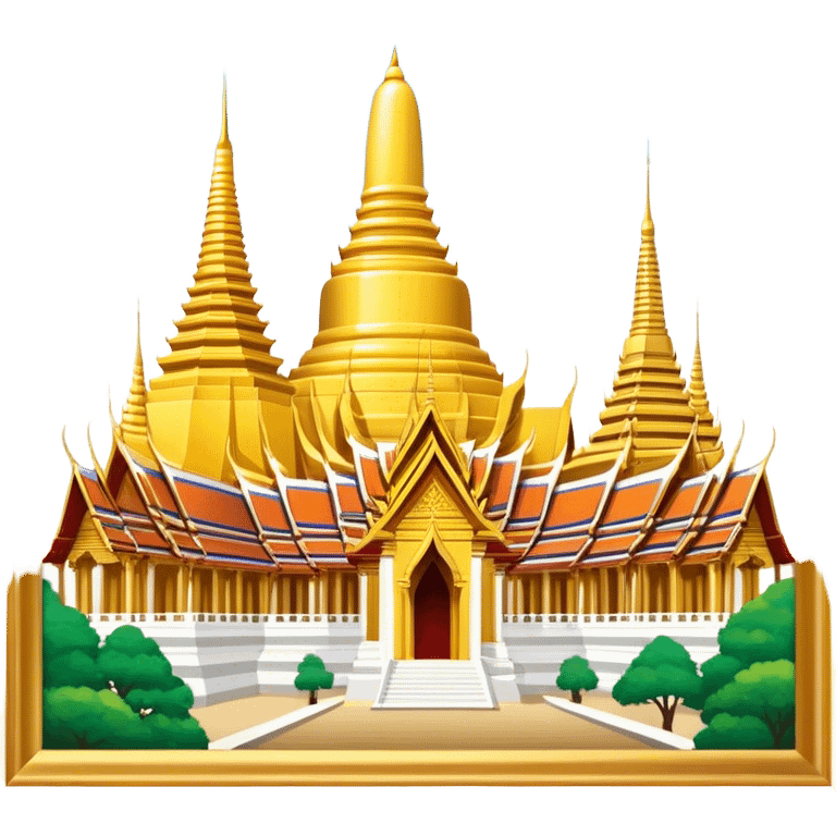 Grand Palace Bangkok Landmark Emoji – Featuring golden spires, Thai architecture, and the Emerald Buddha Temple. emoji