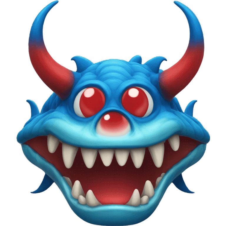 Leviathan with blue and red horns emoji