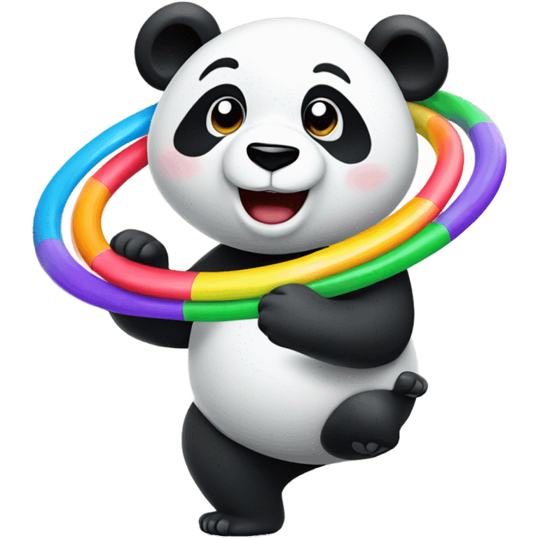 Panda doing hula hoop emoji