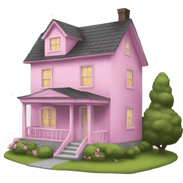 Pink house emoji