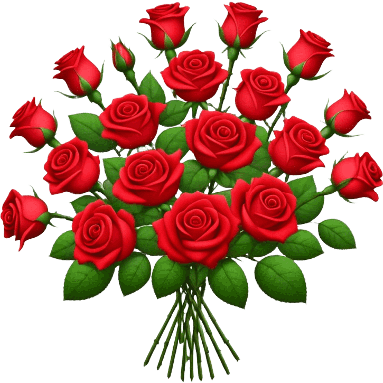 Red rose bouquet with white little dot flowers emoji