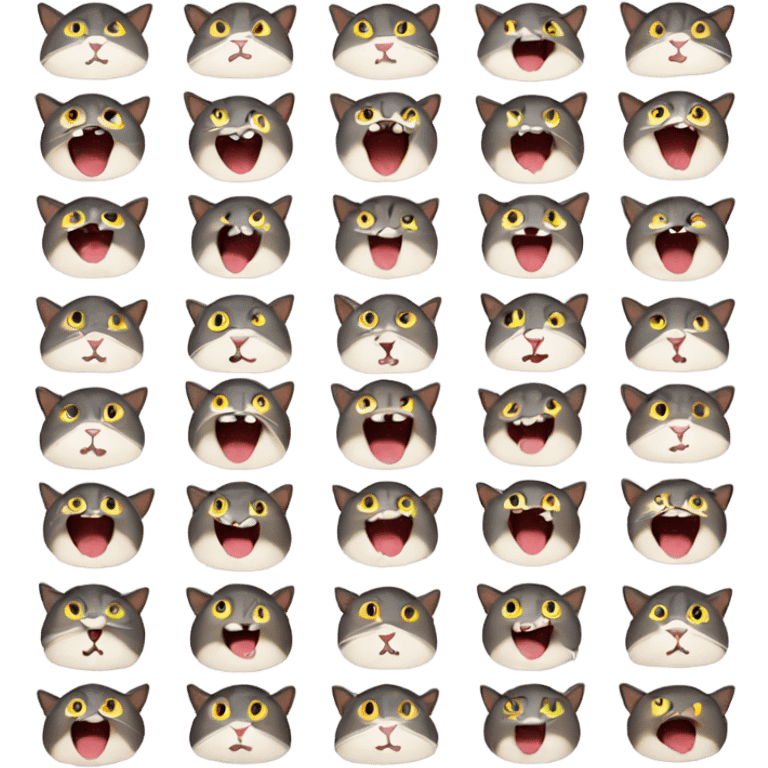 Meowing voice sizing emoji