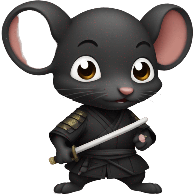 Black rat as shogun emoji