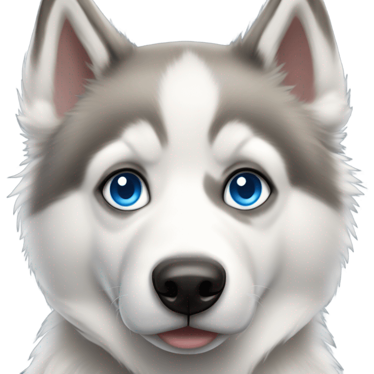 husky and alaskan eskimo mixed dog with blue eyes emoji