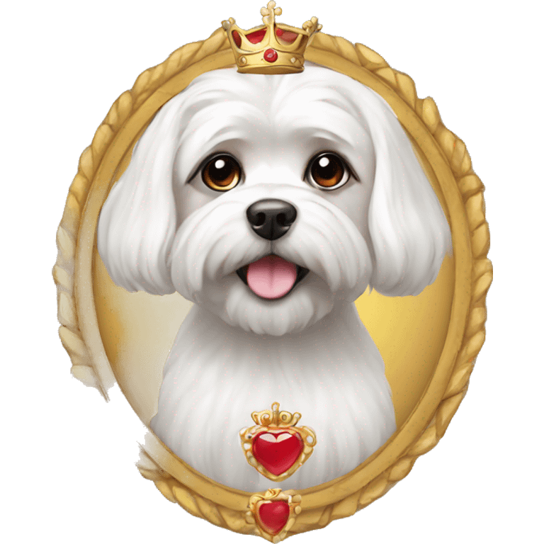 A Maltese wearing a crown emoji