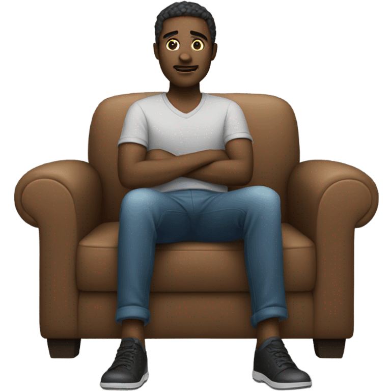 man sitting on couch  emoji