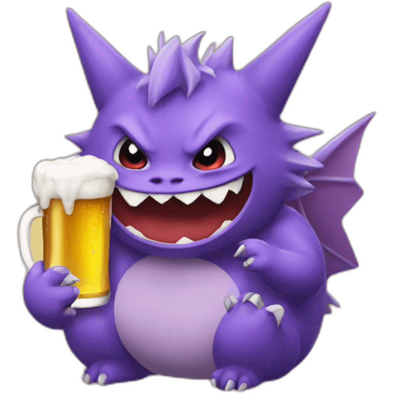 Gengar with beer emoji