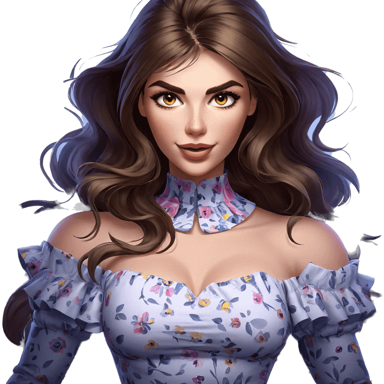 girl in floral dress portrait emoji