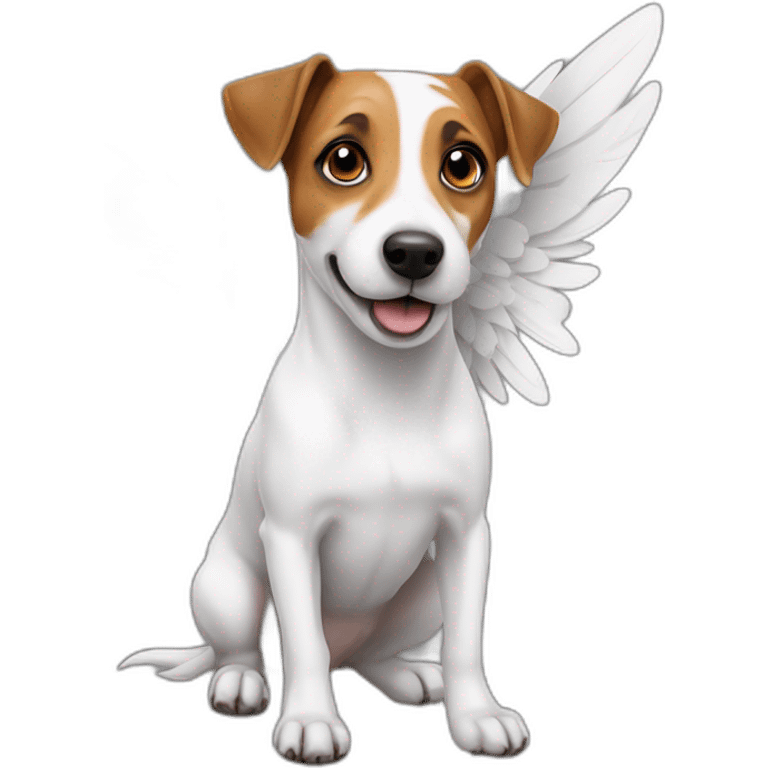 Jack Russel terrier with wings emoji