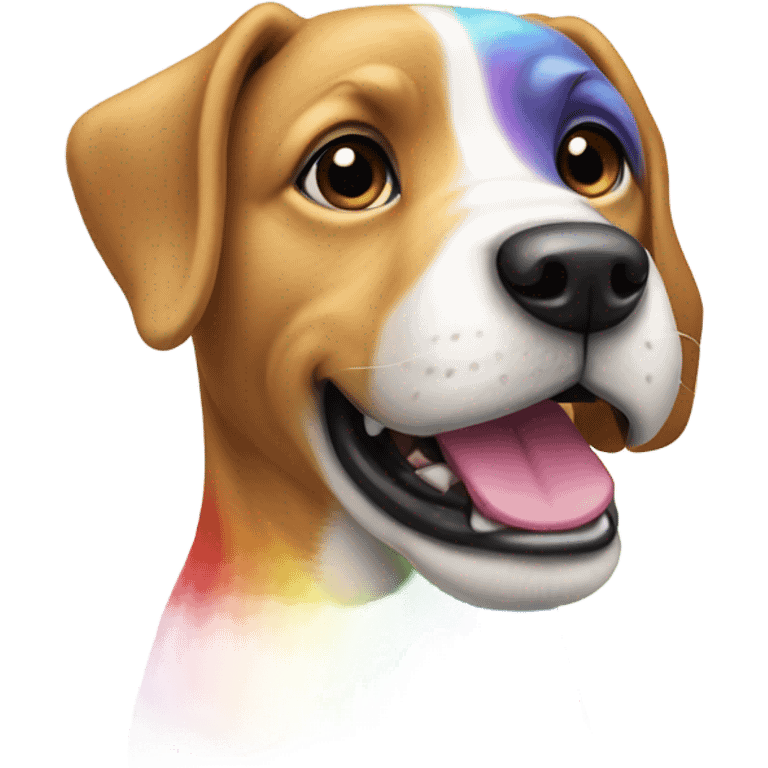 dog with rainbow emoji