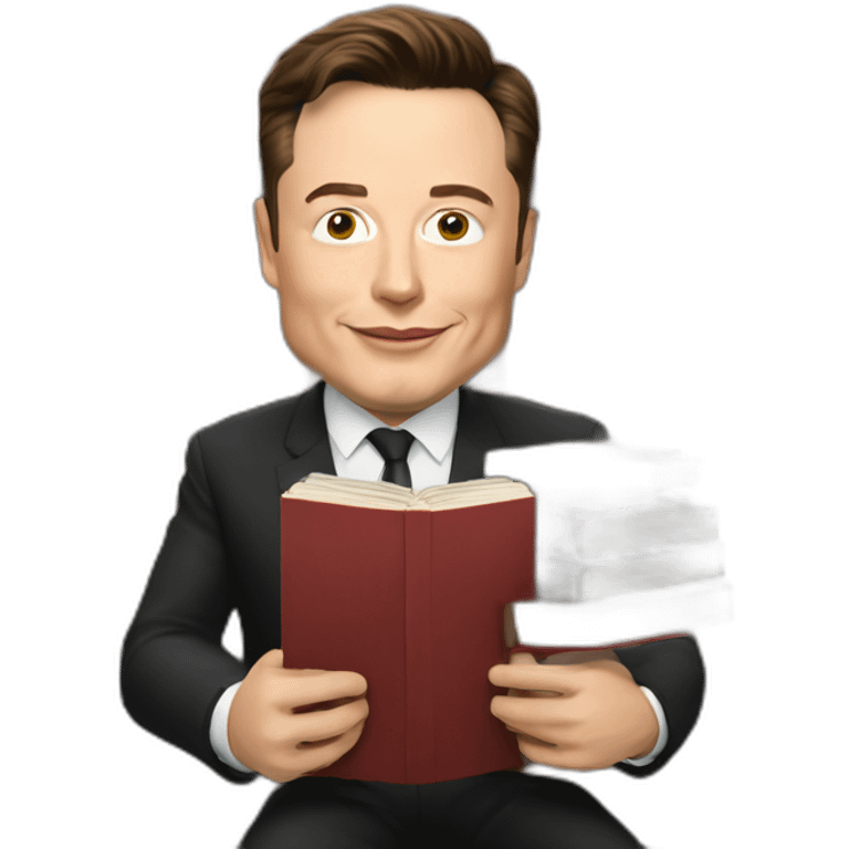 elon musk con libros emoji