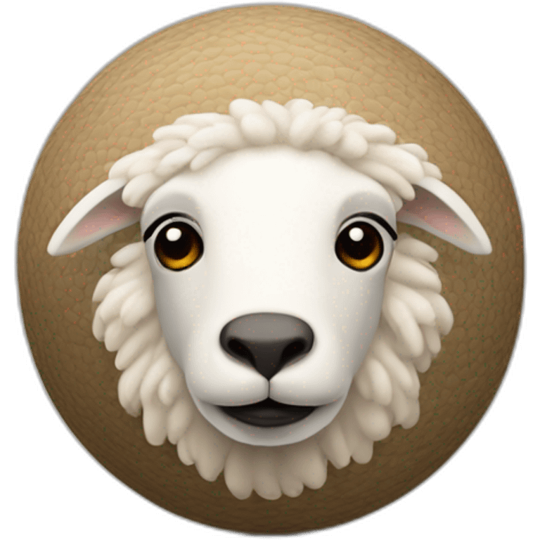 3d sphere with a cartoon Sheep skin texture with Eye of Horus emoji