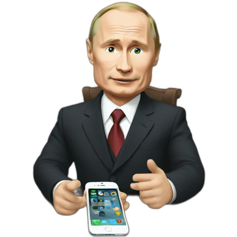 putin with iphone emoji