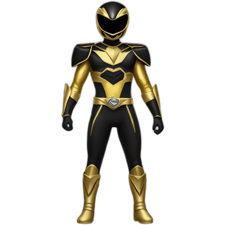 glitter black gold power ranger full body emoji