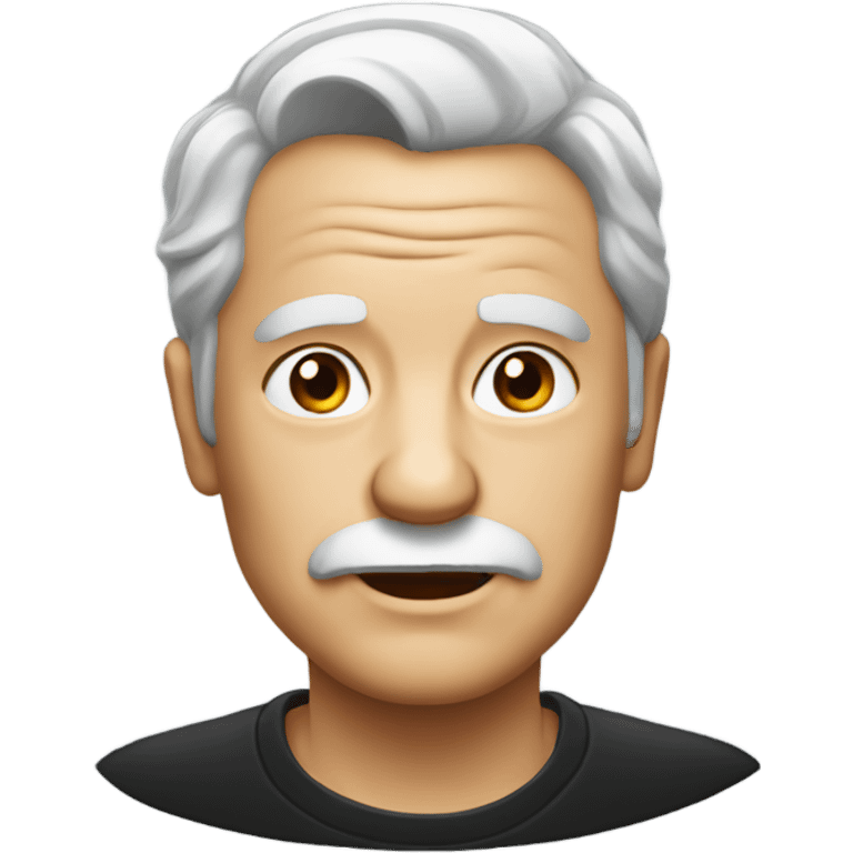 old man in black shirt with hair emoji