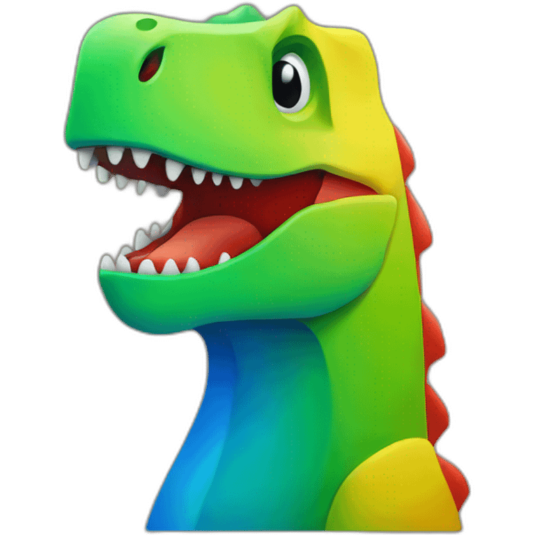 red, yellow, green and blue google chrome dino emoji