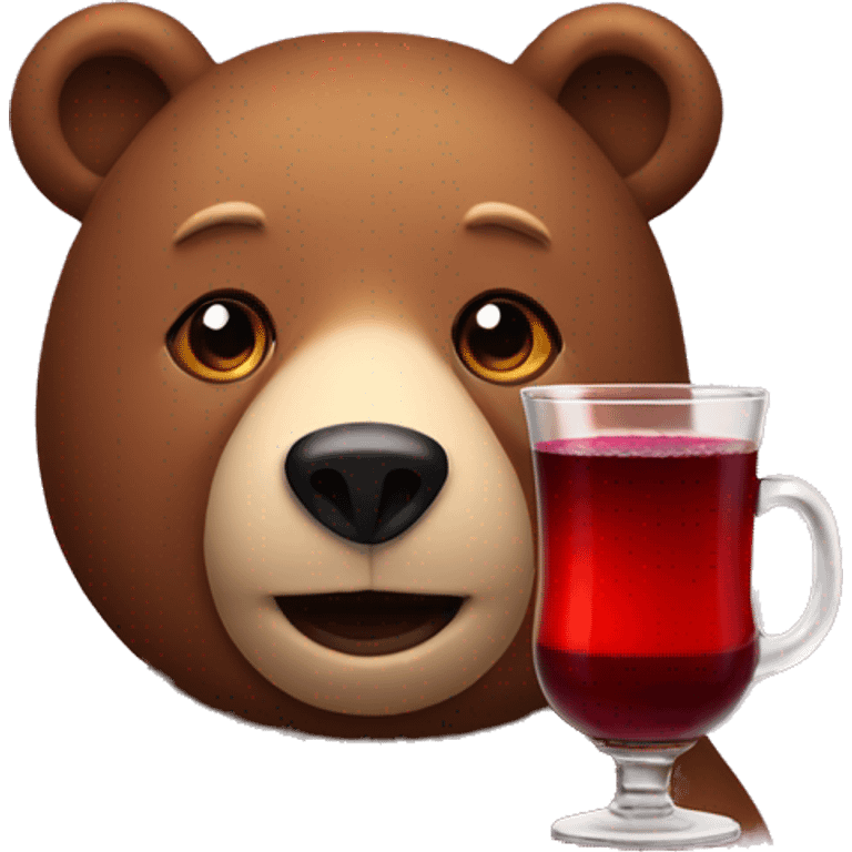 Bear with mulled wine  emoji