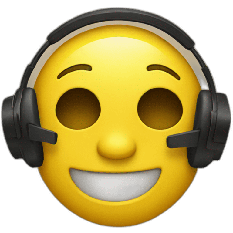 yellow cool emoji with headphone emoji